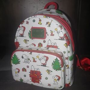 Peanuts Festive Snoopy Backpack with Red Accents